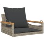 Swing bench with gray synthetic rattan cushions 63x62x40 cm by vidaXL, garden benches - Ref: Foro24-368165, Price: 85,23 €, D...