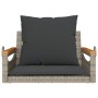 Swing bench with gray synthetic rattan cushions 63x62x40 cm by vidaXL, garden benches - Ref: Foro24-368165, Price: 85,23 €, D...