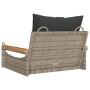 Swing bench with gray synthetic rattan cushions 63x62x40 cm by vidaXL, garden benches - Ref: Foro24-368165, Price: 85,23 €, D...