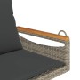 Swing bench with gray synthetic rattan cushions 63x62x40 cm by vidaXL, garden benches - Ref: Foro24-368165, Price: 85,23 €, D...