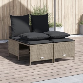 4-teilige Gartensofagarnitur und graue synthetische Rattankissen von vidaXL, Gartensets - Ref: Foro24-368385, Preis: 187,99 €...