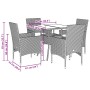 5-piece garden dining set with beige acacia PE rattan cushions by vidaXL, Garden sets - Ref: Foro24-3278716, Price: 329,64 €,...