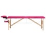 Folding massage table 2 zones pink wood by vidaXL, massage tables - Ref: Foro24-110185, Price: 140,52 €, Discount: %