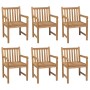 Garden chairs 6 pcs solid teak wood cushions blue by vidaXL, Garden chairs - Ref: Foro24-3073056, Price: 774,99 €, Discount: %