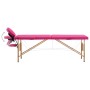 Folding massage table 2 zones pink wood by vidaXL, massage tables - Ref: Foro24-110185, Price: 140,52 €, Discount: %