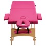 Folding massage table 2 zones pink wood by vidaXL, massage tables - Ref: Foro24-110185, Price: 140,52 €, Discount: %