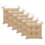 Gartenstühle 6 Stück massives Teakholz beige Kissen von vidaXL, Gartenstühle - Ref: Foro24-3073049, Preis: 776,99 €, Rabatt: %