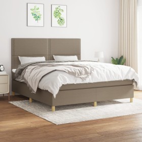 Box spring bed with taupe gray fabric mattress 160x200 cm by vidaXL, Beds and slatted bases - Ref: Foro24-3142269, Price: 605...