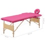 Folding massage table 2 zones pink wood by vidaXL, massage tables - Ref: Foro24-110185, Price: 140,52 €, Discount: %