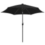 Umbrella with LED lights and black aluminum pole 300 cm by vidaXL, Umbrellas - Ref: Foro24-47366, Price: 105,99 €, Discount: %