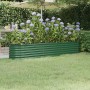 Green powder coated steel flower bed planter 224x40x36 cm by vidaXL, Pots and planters - Ref: Foro24-318873, Price: 45,68 €, ...