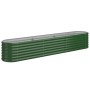 Green powder coated steel flower bed planter 224x40x36 cm by vidaXL, Pots and planters - Ref: Foro24-318873, Price: 45,68 €, ...