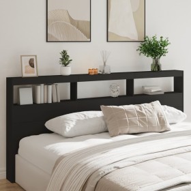 Bed headboard with black LED 220x17x102 cm by vidaXL, Headboards and footboards - Ref: Foro24-839225, Price: 108,63 €, Discou...