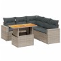 6-teiliges Gartenmöbel-Set und graue synthetische Rattankissen von vidaXL, Gartensets - Ref: Foro24-3271312, Preis: 444,60 €,...