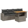 Gartensofa-Set mit Kissen, 5-teilig, graues synthetisches Rattan von vidaXL, Gartensets - Ref: Foro24-3271193, Preis: 364,20 ...