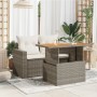 Gartentisch PE-Rattan und graues Akazienholz 100x55x73 cm von vidaXL, Gartentische - Ref: Foro24-366127, Preis: 103,18 €, Rab...