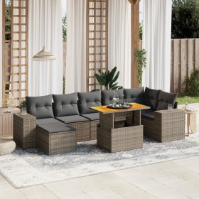 8-teiliges Gartensofa-Set und graue synthetische Rattankissen von vidaXL, Gartensets - Ref: Foro24-3275937, Preis: 584,38 €, ...