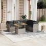 7-teiliges Gartensofa-Set mit grauen PE-Rattan-Kissen von vidaXL, Gartensets - Ref: Foro24-3270850, Preis: 480,45 €, Rabatt: %