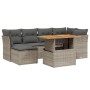 7-piece garden sofa set with gray PE rattan cushions by vidaXL, Garden sets - Ref: Foro24-3270941, Price: 474,38 €, Discount: %