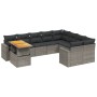 Set de sofás de jardín 10 pzas con cojines ratán sintético gris de vidaXL, Conjuntos de jardín - Ref: Foro24-3271480, Precio:...