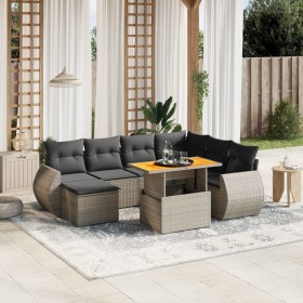 8-teiliges Gartensofa-Set und graue synthetische Rattankissen von vidaXL, Gartensets - Ref: Foro24-3272313, Preis: 560,99 €, ...