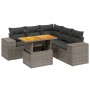 6-teiliges Gartenmöbel-Set und graue synthetische Rattankissen von vidaXL, Gartensets - Ref: Foro24-3272635, Preis: 457,20 €,...