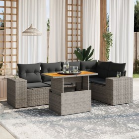 6-teiliges Gartenmöbel-Set und graue synthetische Rattankissen von vidaXL, Gartensets - Ref: Foro24-3272628, Preis: 473,38 €,...