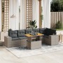 7-teiliges Gartensofa-Set mit grauen PE-Rattan-Kissen von vidaXL, Gartensets - Ref: Foro24-3272649, Preis: 520,80 €, Rabatt: %