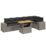 7-piece garden sofa set with gray PE rattan cushions by vidaXL, Garden sets - Ref: Foro24-3272649, Price: 520,80 €, Discount: %