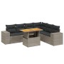 7-teiliges Gartensofa-Set mit grauen PE-Rattan-Kissen von vidaXL, Gartensets - Ref: Foro24-3272656, Preis: 520,80 €, Rabatt: %