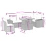 7-teiliges Gartensofa-Set mit grauen PE-Rattan-Kissen von vidaXL, Gartensets - Ref: Foro24-3272663, Preis: 520,80 €, Rabatt: %