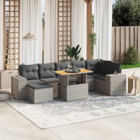 8-teiliges Gartensofa-Set und graue synthetische Rattankissen von vidaXL, Gartensets - Ref: Foro24-3272747, Preis: 586,49 €, ...