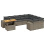 10-teiliges Gartensofa-Set mit grauen synthetischen Rattankissen von vidaXL, Gartensets - Ref: Foro24-3272803, Preis: 724,55 ...