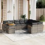 10-teiliges Gartensofa-Set mit grauen synthetischen Rattankissen von vidaXL, Gartensets - Ref: Foro24-3273244, Preis: 678,27 ...