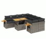 9-teiliges Gartenmöbel-Set und graue synthetische Rattankissen von vidaXL, Gartensets - Ref: Foro24-3273447, Preis: 665,97 €,...