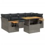 7-piece garden sofa set with gray PE rattan cushions by vidaXL, Garden sets - Ref: Foro24-3271655, Price: 512,65 €, Discount: %