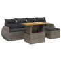 Set de muebles de jardín 6 pzas y cojines ratán sintético gris de vidaXL, Conjuntos de jardín - Ref: Foro24-3275811, Precio: ...