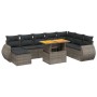 Set de muebles de jardín 9 pzas y cojines ratán sintético gris de vidaXL, Conjuntos de jardín - Ref: Foro24-3275853, Precio: ...