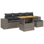 6-teiliges Gartenmöbel-Set und graue synthetische Rattankissen von vidaXL, Gartensets - Ref: Foro24-3275923, Preis: 445,26 €,...