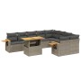 10-teiliges Gartensofa-Set mit grauen synthetischen Rattankissen von vidaXL, Gartensets - Ref: Foro24-3273678, Preis: 701,50 ...