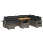 Set de muebles de jardín 9 pzas y cojines ratán sintético gris de vidaXL, Conjuntos de jardín - Ref: Foro24-3275741, Precio: ...