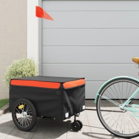 Black and orange iron bicycle trailer 45 kg by vidaXL, Bicycle trailers - Ref: Foro24-94103, Price: 72,99 €, Discount: %