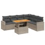 7-piece garden sofa set with gray PE rattan cushions by vidaXL, Garden sets - Ref: Foro24-3271333, Price: 510,40 €, Discount: %