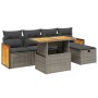 Set de muebles de jardín 6 pzas y cojines ratán sintético gris de vidaXL, Conjuntos de jardín - Ref: Foro24-3276245, Precio: ...