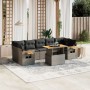 8-teiliges Gartensofa-Set und graue synthetische Rattankissen von vidaXL, Gartensets - Ref: Foro24-3271669, Preis: 598,90 €, ...