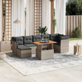 8-teiliges Gartensofa-Set und graue synthetische Rattankissen von vidaXL, Gartensets - Ref: Foro24-3270948, Preis: 536,30 €, ...