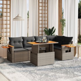 6-piece garden furniture set and gray synthetic rattan cushions by vidaXL, Garden sets - Ref: Foro24-3271746, Price: 440,99 €...