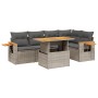 Set de muebles de jardín 6 pzas y cojines ratán sintético gris de vidaXL, Conjuntos de jardín - Ref: Foro24-3271746, Precio: ...