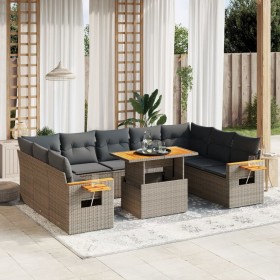 11-piece garden sofa set and gray synthetic rattan cushions by vidaXL, Garden sets - Ref: Foro24-3273692, Price: 743,99 €, Di...