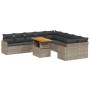 11-teilige Gartensofagarnitur und graue synthetische Rattankissen von vidaXL, Gartensets - Ref: Foro24-3273265, Preis: 736,31...